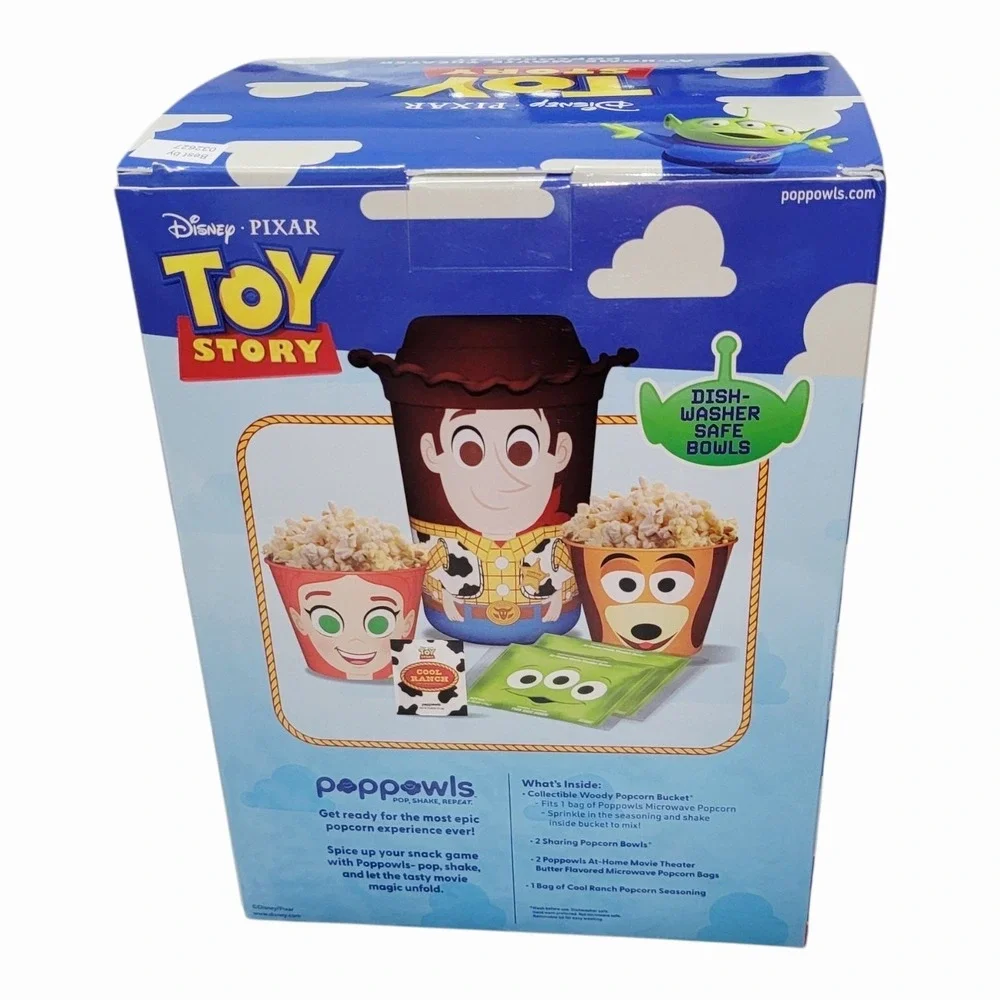 Disney Pixar Toy Story Woody Poppowls At-Home Movie Theater Popcorn Kit 6 Pc NIB